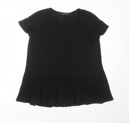 Womens UK Size 12 Dorothy Perkins Black Basic Blouse