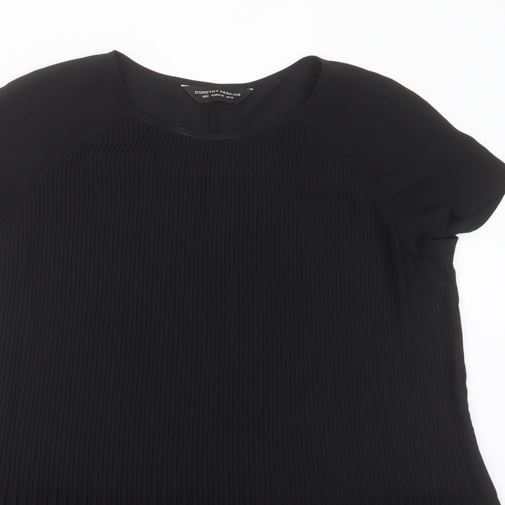 Womens UK Size 12 Dorothy Perkins Black Basic Blouse