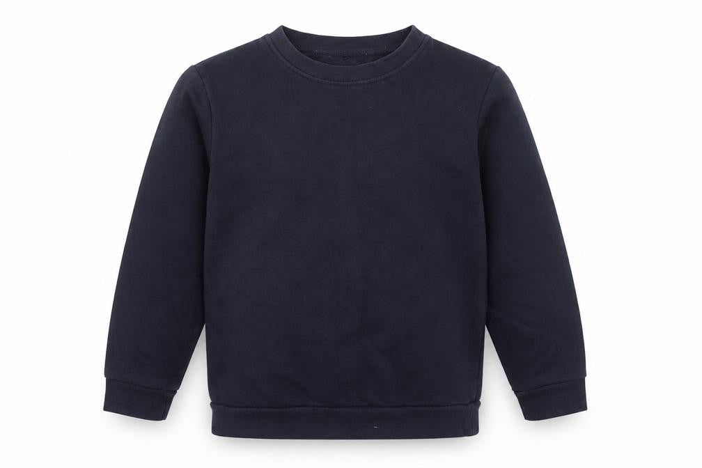 Front view of George boys’ blue cotton pullover sweatshirt, size 5-6, years - school