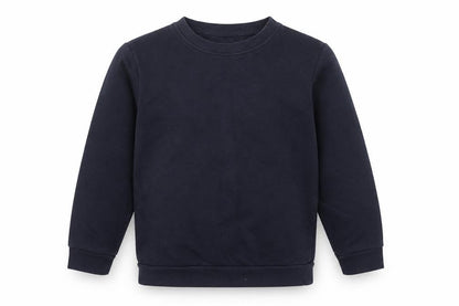 Front view of George boys’ blue cotton pullover sweatshirt, size 5-6, years - school