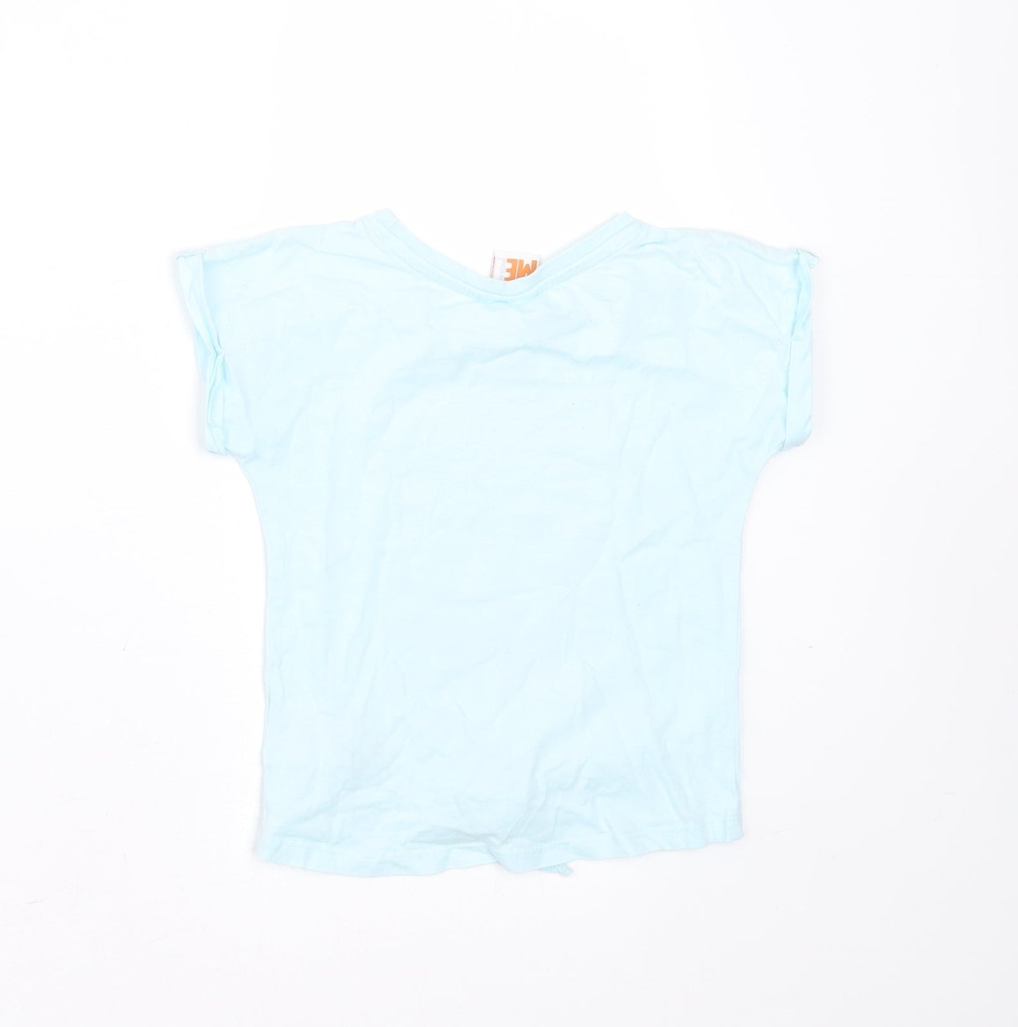 DISPICABLE ME Girls Blue  Cotton Basic T-Shirt Size 4 Years Round Neck  - sequins