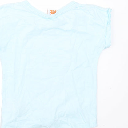 DISPICABLE ME Girls Blue  Cotton Basic T-Shirt Size 4 Years Round Neck  - sequins