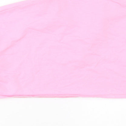 Boohoo Womens Pink  Polyester Pullover Sweatshirt Size 10   - cropped