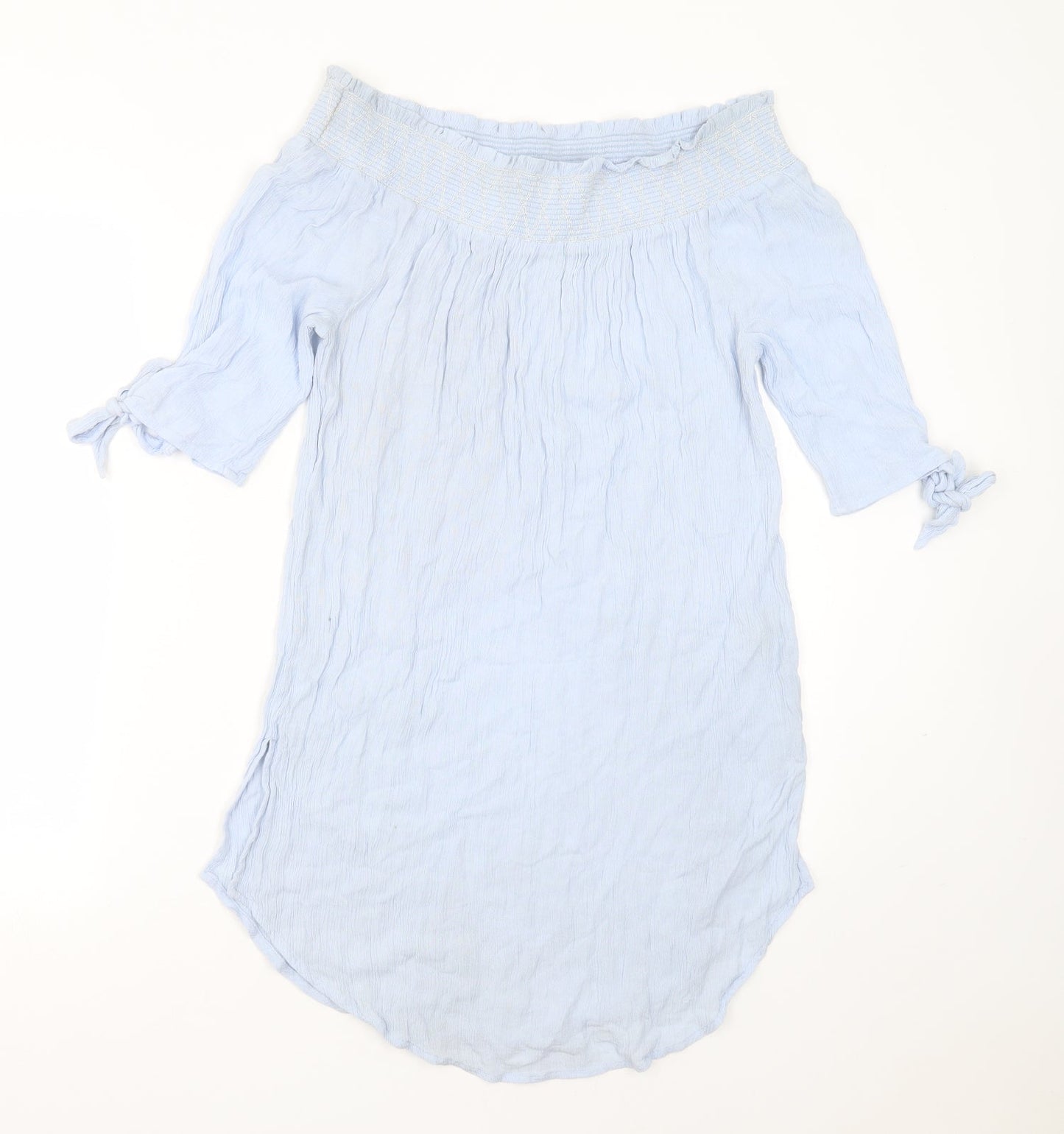 Womens UK Size M New Look Blue Basic Blouse