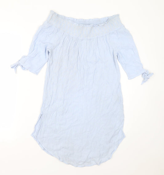 Womens UK Size M New Look Blue Basic Blouse