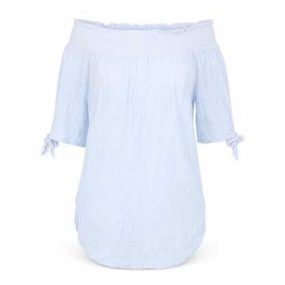 Womens UK Size M New Look Blue Basic Blouse
