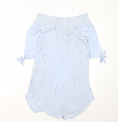 Womens UK Size M New Look Blue Basic Blouse