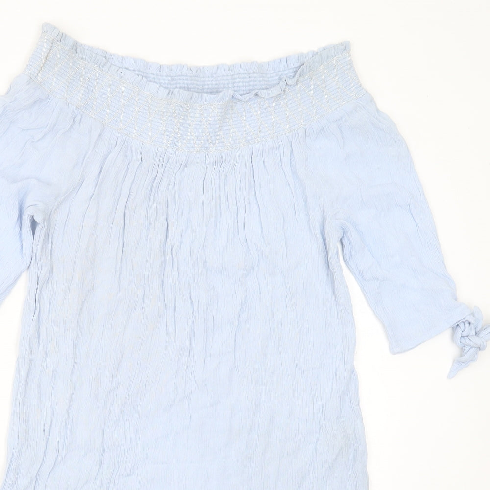 Womens UK Size M New Look Blue Basic Blouse