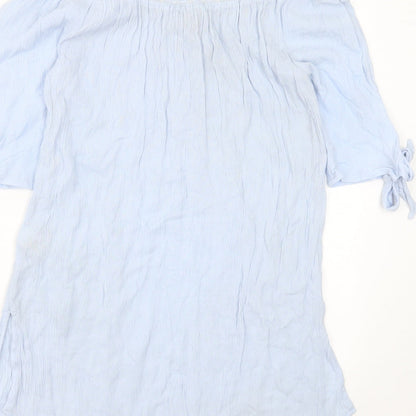 Womens UK Size M New Look Blue Basic Blouse