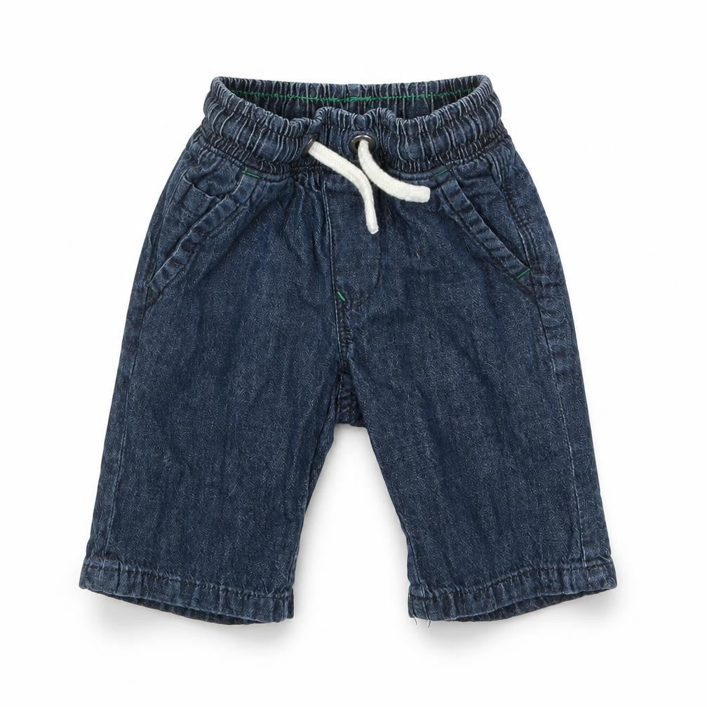 Front view of Next boys’ blue 100% cotton sweat shorts, size 4, years regular