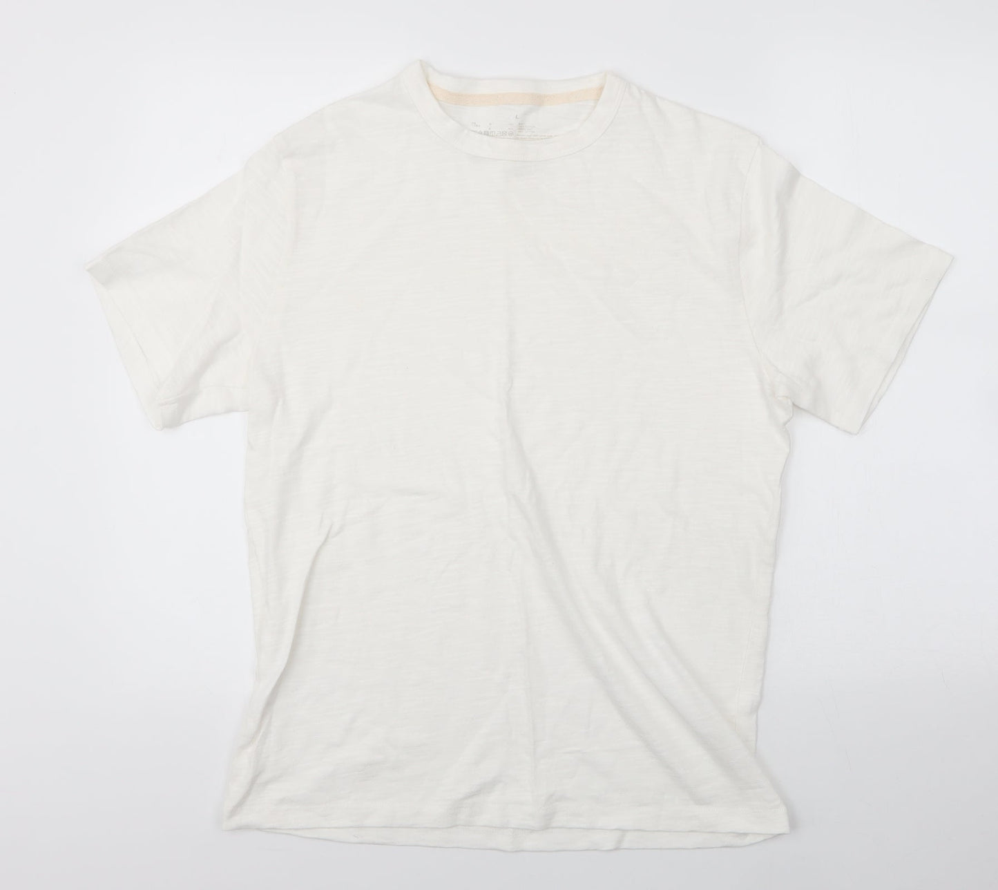 Womens UK Size L Preworn White Basic T-Shirt