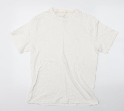 Womens UK Size L Preworn White Basic T-Shirt