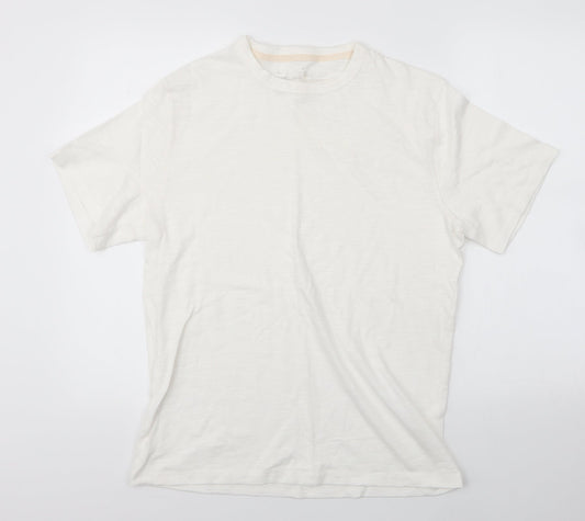 Womens UK Size L Preworn White Basic T-Shirt