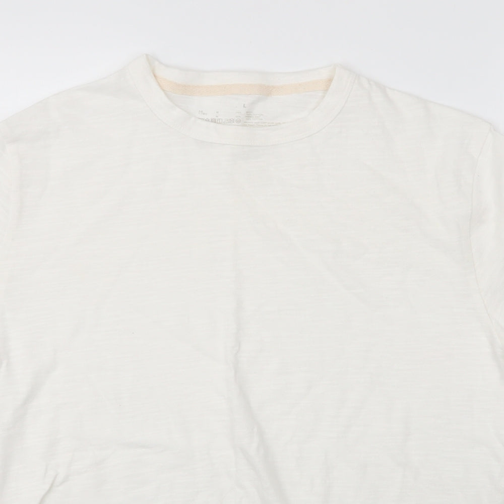 Womens UK Size L Preworn White Basic T-Shirt