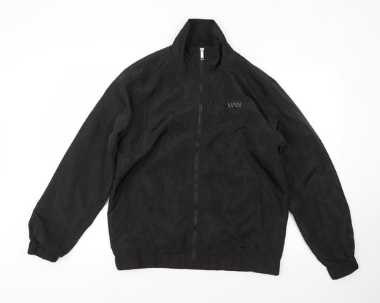 Mens UK Size S Boohoo MAN Black Bomber Jacket