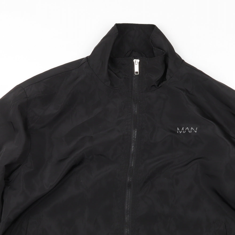 Mens UK Size S Boohoo MAN Black Bomber Jacket