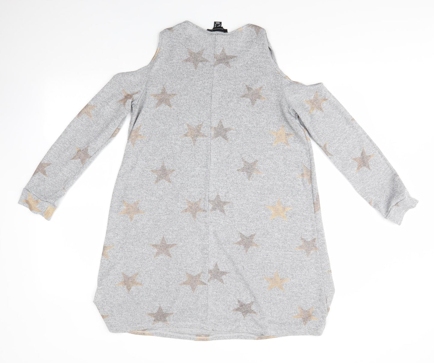 Primark Womens Grey  Polyester Jumper Dress  Size 12  Round Neck