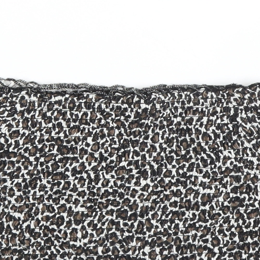 Primark Girls Beige Animal Print Polyester Cropped Blouse Size 9-10 Years Off the Shoulder  - Leopard print