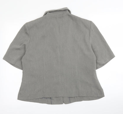 Roman Womens Grey  Polyester Jacket Blazer Size 18