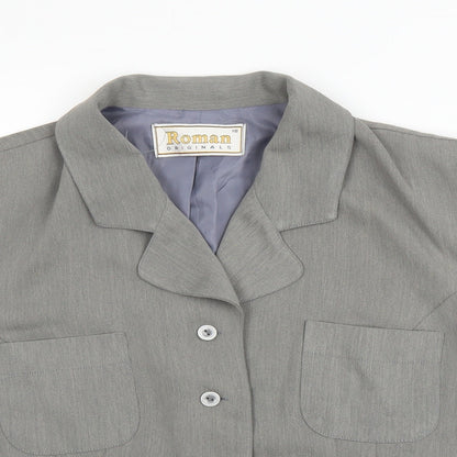 Roman Womens Grey  Polyester Jacket Blazer Size 18