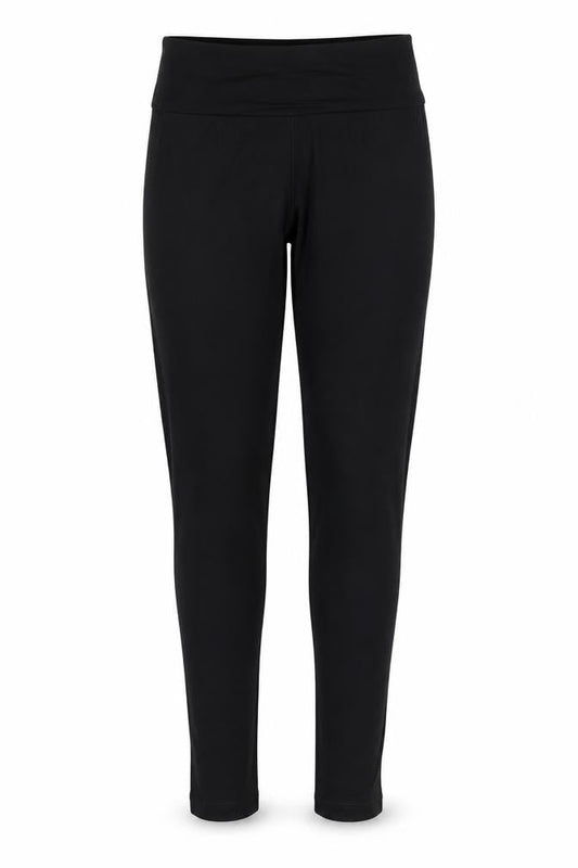 Front view of ASOS women’s black viscose carrot leggings, size UK 6, 26-inch leg