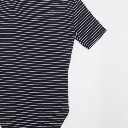 Papaya Womens Blue Striped Viscose Bodysuit One-Piece Size 12  Snap