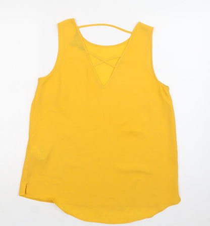 Womens UK Size 10 Dorothy Perkins Yellow Basic Blouse