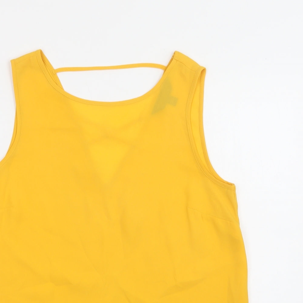 Womens UK Size 10 Dorothy Perkins Yellow Basic Blouse