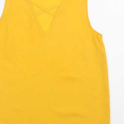 Womens UK Size 10 Dorothy Perkins Yellow Basic Blouse