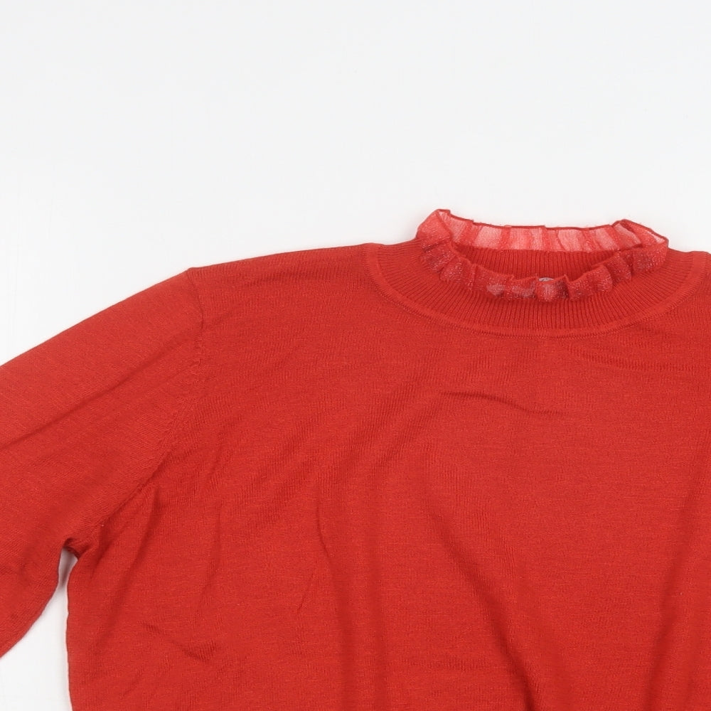 NEXT Womens Red Collared  Polyester Pullover Jumper Size M