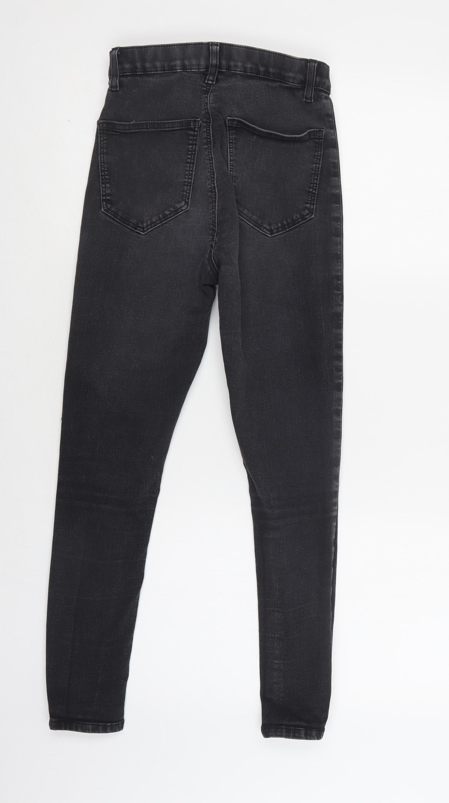 Topshop Womens Black  Cotton Skinny Jeans Size 28 L30 in Regular Button