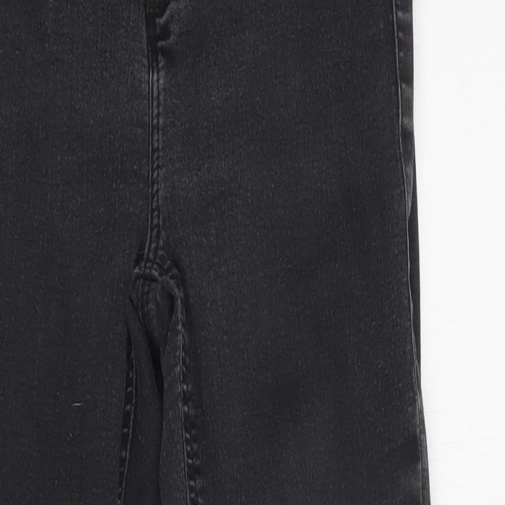 Topshop Womens Black  Cotton Skinny Jeans Size 28 L30 in Regular Button