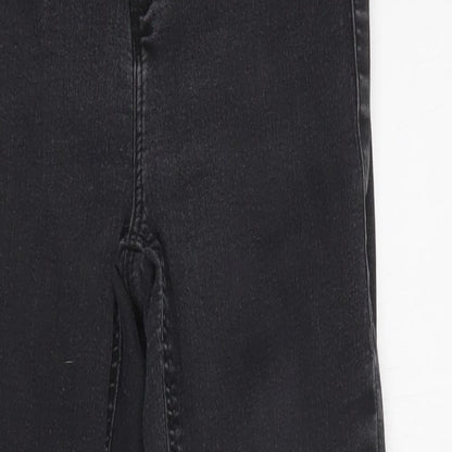 Topshop Womens Black  Cotton Skinny Jeans Size 28 L30 in Regular Button