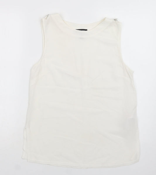 Womens UK Size 10 New Look White Basic Blouse