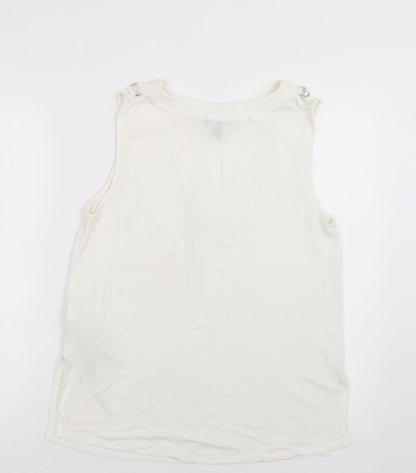 Womens UK Size 10 New Look White Basic Blouse