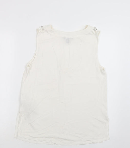 Womens UK Size 10 New Look White Basic Blouse