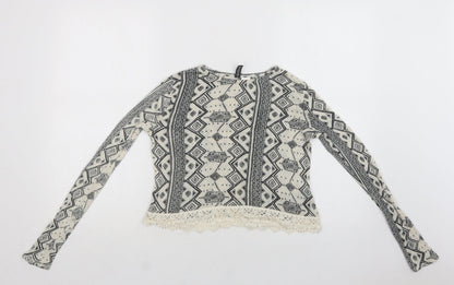 Womens UK Size XS H&M Beige Pullover Jumper