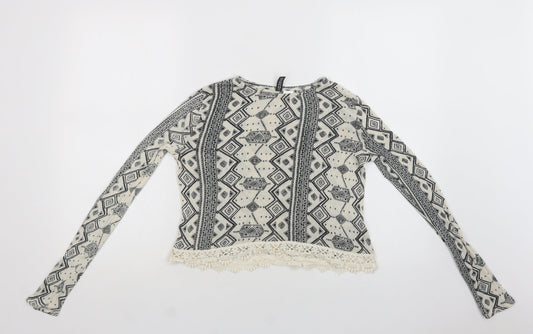 Womens UK Size XS H&M Beige Pullover Jumper