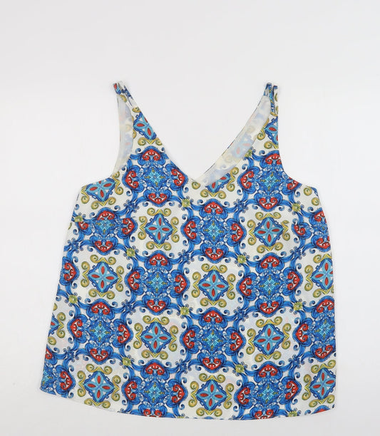 Papaya Womens Black Paisley Polyester Camisole Blouse Size 12 V-Neck