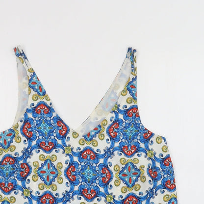 Papaya Womens Black Paisley Polyester Camisole Blouse Size 12 V-Neck