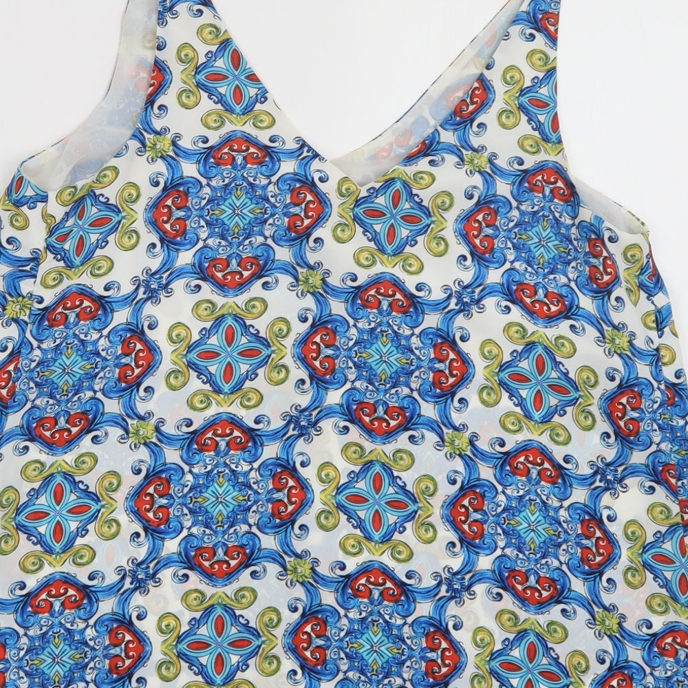 Papaya Womens Black Paisley Polyester Camisole Blouse Size 12 V-Neck