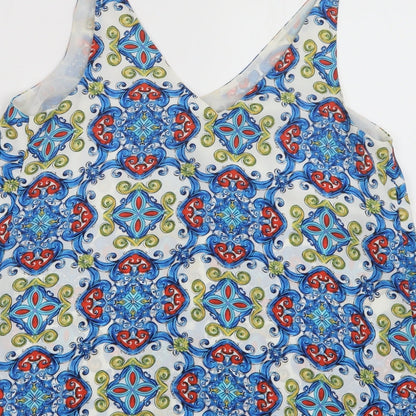 Papaya Womens Black Paisley Polyester Camisole Blouse Size 12 V-Neck