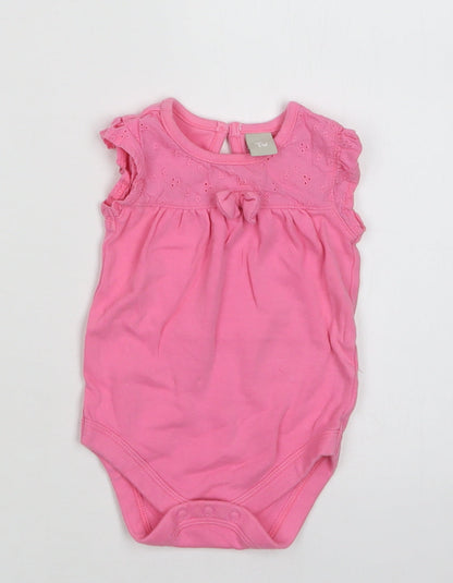 TU Baby Pink  Cotton Romper One-Piece Size 0-3 Months  Snap
