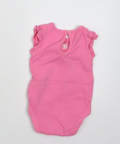 TU Baby Pink  Cotton Romper One-Piece Size 0-3 Months  Snap