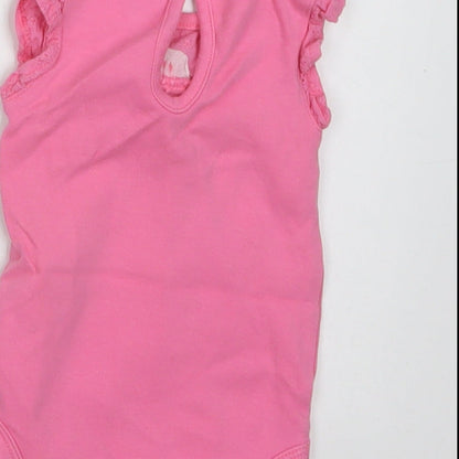 TU Baby Pink  Cotton Romper One-Piece Size 0-3 Months  Snap
