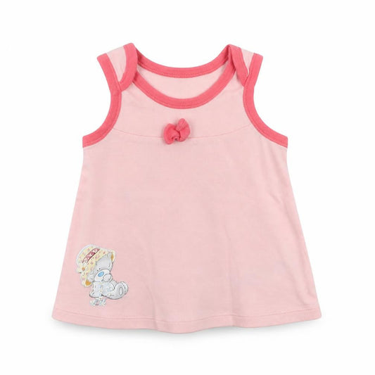 M&S Baby Pink  Cotton A-Line  Size 0-3 Months  Crew Neck  - Teddy Bear