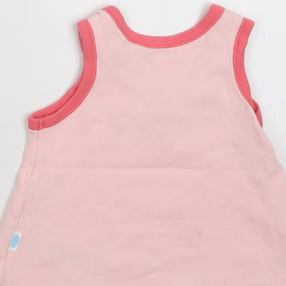 M&S Baby Pink  Cotton A-Line  Size 0-3 Months  Crew Neck  - Teddy Bear