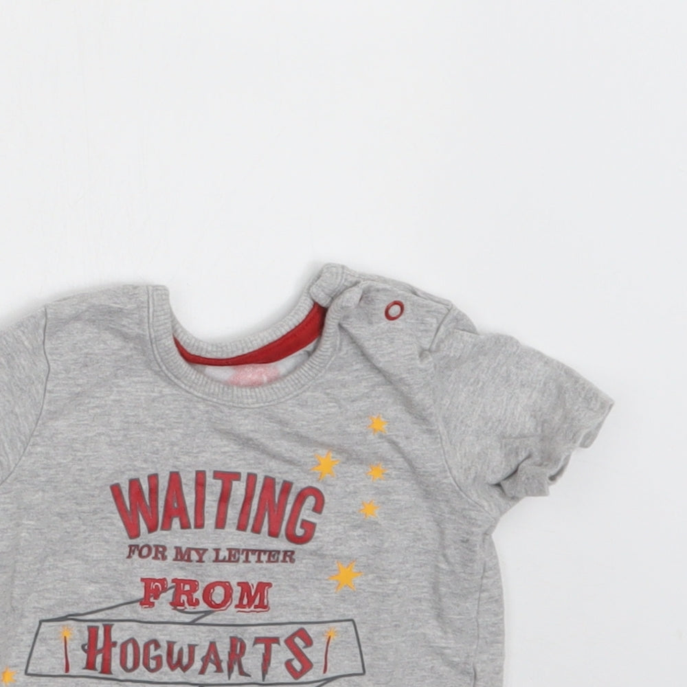 George Baby Green  Cotton Basic T-Shirt Size 6-9 Months Crew Neck Snap - Harry Potter
