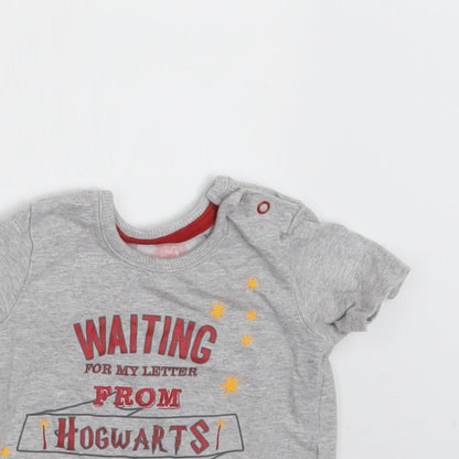 George Baby Green  Cotton Basic T-Shirt Size 6-9 Months Crew Neck Snap - Harry Potter