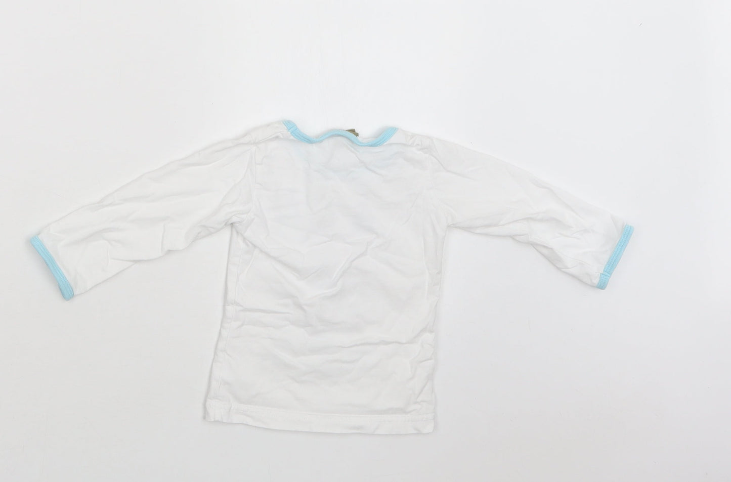 Little Rufus Baby White  Cotton Basic Polo Size 6-9 Months Crew Neck  - Bunnies